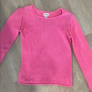 Lilly Pulitzer Pink Crew Neck Sweater with Subtle Detailing